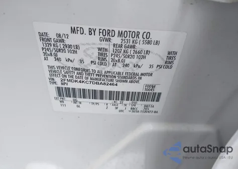 2013 Ford Edge from USA, damaged, VIN 2FMBK4KC7DVAB2464